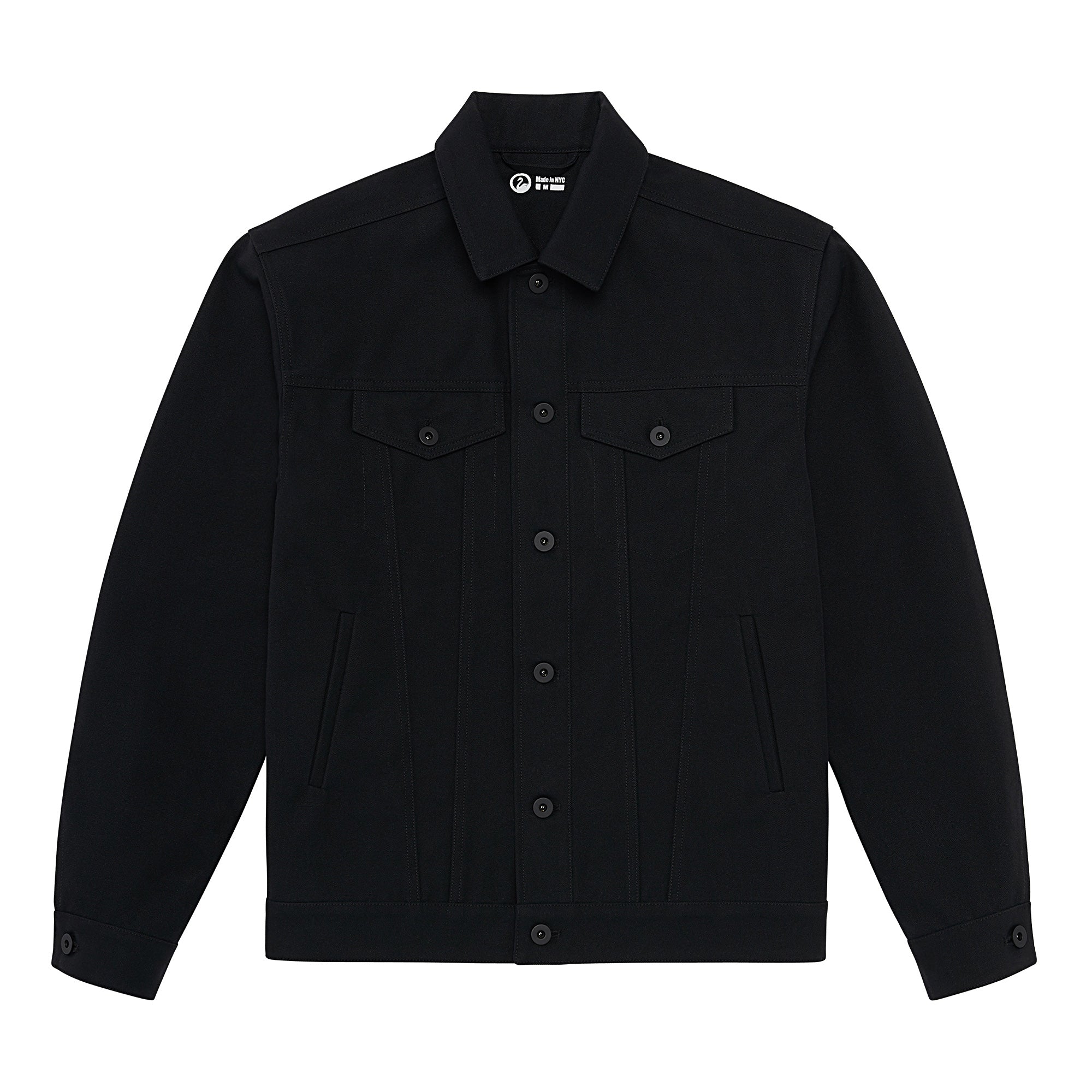Full flat image of the Duckcloth Shank Jacket in Black