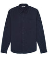 Albini Merino Broadcloth Button Up Flat - Rich Navy
