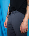 Daniele in the Bluetint Gray Workdarts, detail shot of waistband